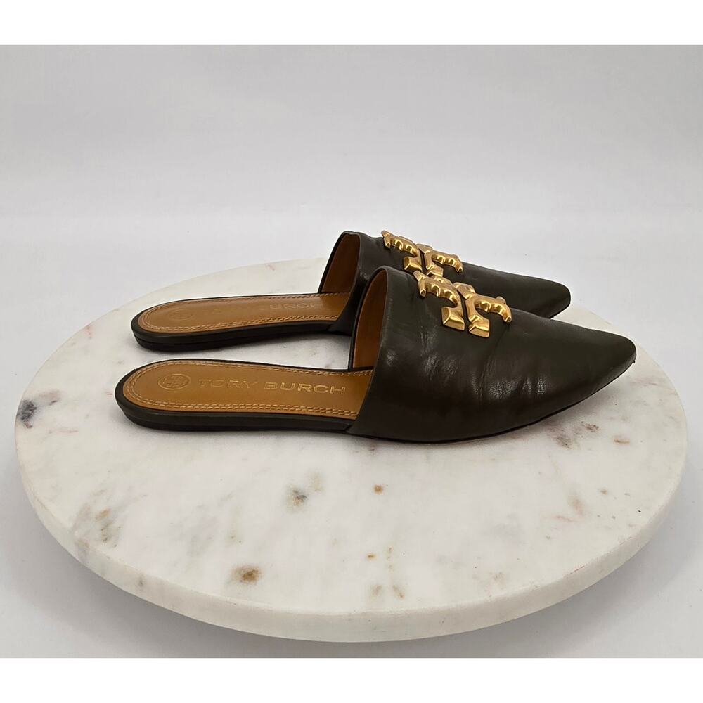 Tory Burch Olive‎ Minimalist Classic Luxury  Eleanor Mule